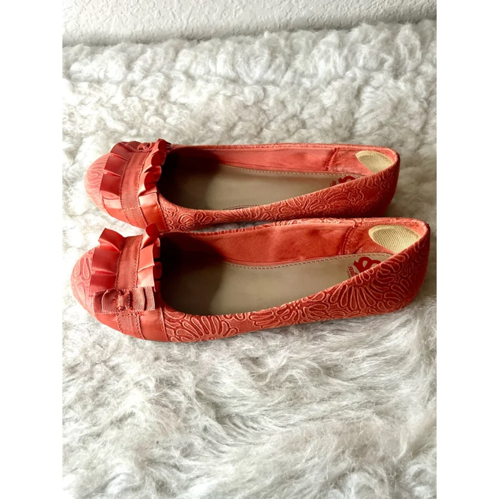 Fergalicious by Fergie Pink Fabric Slip On Ballet Shoes Women Size 8.5M